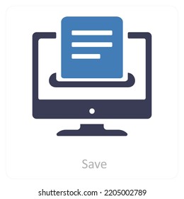 Save And Online Document icon concept