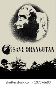 Save Orang Utan, Vector