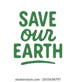 Guardar Tipografía atrevida "Nuestra Tierra", una Ilustración vectorial sencilla ideal para campañas ambientales, camisetas o materiales educativos que promuevan la conciencia ecológica