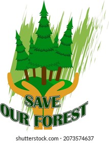 guardar nuestro lema forestal por diseño vector