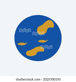 Save our ocean style design logo vector illustration. Logo design