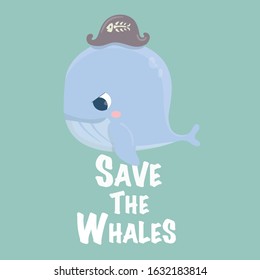 Save our Oceans. Vector Ecology card.
