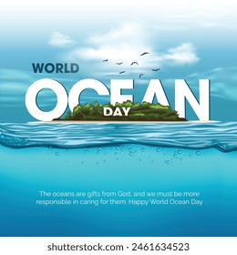  save our oceans. World oceans day design with letter. abstract vector illustration design