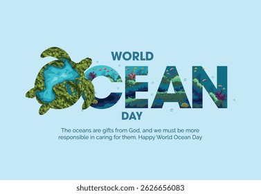  save our oceans. World oceans day design with letter. abstract vector illustration design