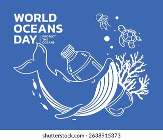save our oceans. World oceans day design with letter. protect the oceans. abstract vector illustration design