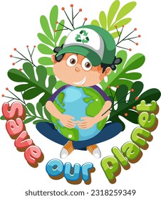Save our planet campaign banner illustration