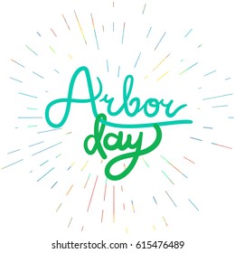 Save Our Planet Concept. Arbor Day Greeting for sticker, banner and flyer. Vector