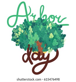 Save Our Planet Concept. Arbor Day Greeting for sticker, banner and flyer. Vector