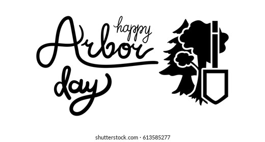 Save Our Planet Concept With Shovel. Arbor Day Greeting for sticker, banner and flyer. Vector