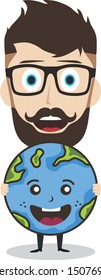save our planet earth campaign gentleman holding sign theme
