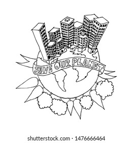 Save our planet. Earth day poster.