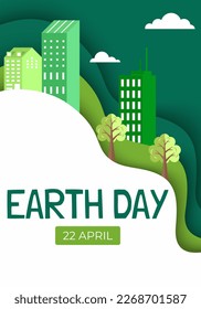 Save our planet earth, ecology eco environmental protection, climate changes, Earth Day April 22, planet with leaves vector emblem. Presentation of nature, health, eco lifestyle with globe and plants