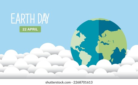 Save our planet earth, ecology eco environmental protection, climate changes, Earth Day April 22, planet with leaves vector emblem. Presentation of nature, health, eco lifestyle with globe and plants