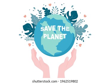 Save Our Planet Earth Illustration To Green Environment With Eco Friendly Concept and Protection From Natural Damage 