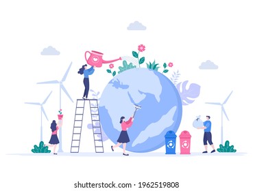 Save Our Planet Earth Illustration To Green Environment With Eco Friendly Concept and Protection From Natural Damage 