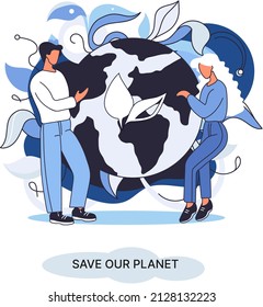 Retten Sie unseren Planeten ökologischen Metapher Erde Tag, Liebe für einheimisches Zuhause. Nachhaltige Gartenarbeit für erneuerbare Energien. Pflege für den Naturschutz verhindert Luft- und Wasserverschmutzung, rationellen Verbrauch