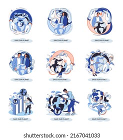 Save our planet ecological metaphor Earth day, love for native home. Sustainable gardening renewable energy. Caring for nature protecting environment stop air and water pollution, rational consumption