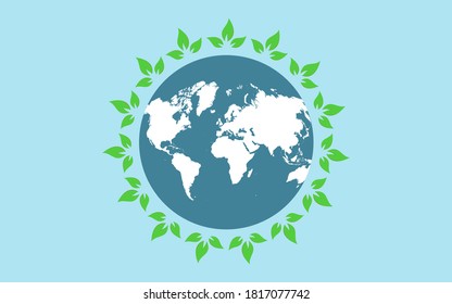Save our planet illustration with globe and plant decoration, eco green environment, go green campaign, earth day banner easy to edit eps 10. 