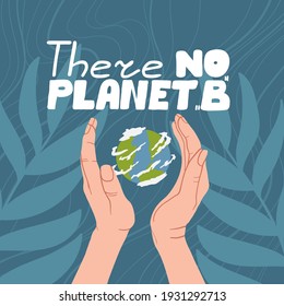 Save our Planet lettering print vector illustration. Zero waste lifestyle motivation slogan. Environ-mental ecological phrase. Hand drawn quote de-sign for shopping bags, t-shirts, apparel or posters