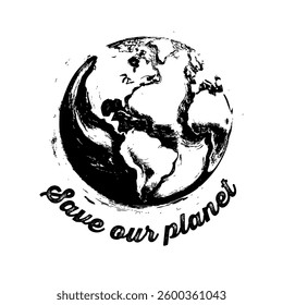 save our planet logo vector icon
