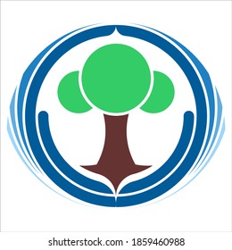 Speichern Sie unsere Bäume für das Logo der Earth Saver Organisation