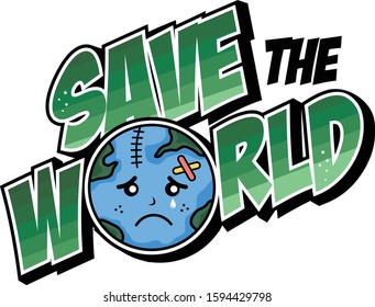 save our world planet earth from global warming campaign vector art