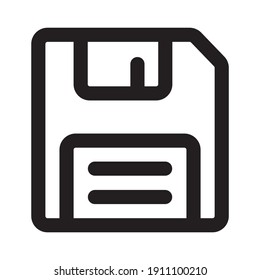 Save outline icon isolated on white background.