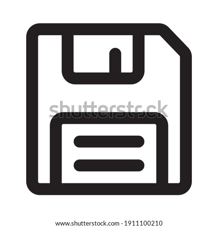 Save outline icon isolated on white background.