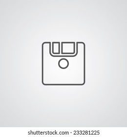 save outline thin symbol, dark on white background, logo editable, creative template 