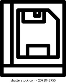 Save Outline Vector Icon Design
