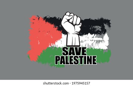 Save Palestine Free Palestine Fist Vector Stock Vector (Royalty Free ...
