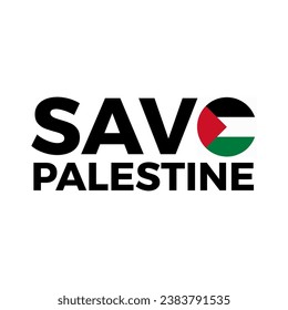 Save Palestine With Palestine Flag logo