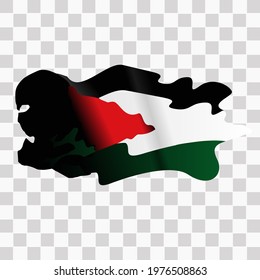 save palestine flag with masked on isolated