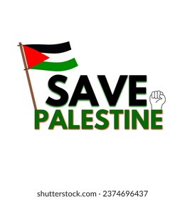 Save Palestine, Palestine flag with text