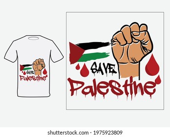save palestine flag T-shirt Design