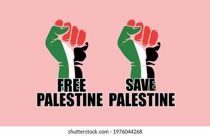 Save Palestine Free Palestine Fist Vector Stock Vector (Royalty Free ...