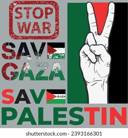 Save Palestine free Jerusalem, Gaza Vector and Clip Art