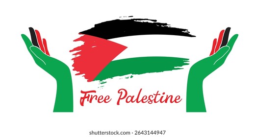 "Save Palestine, Free Palestine" vector design
