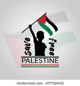 Save Palestine, Free Palestine Vector illustration For T Shirt, Social Media Banner Template