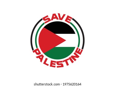 Save Palestine freedom vector flag green black red abstract design. Save Palestine illustration.