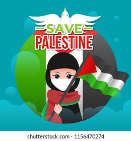 Save Palestine Illustration