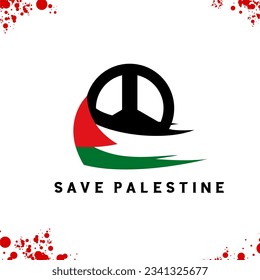 Save palestine illustration. Save palestine background web banner