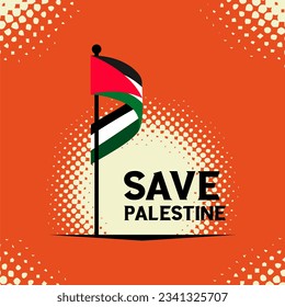 Save palestine illustration. Save palestine background web banner