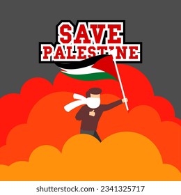 Save palestine illustration. Save palestine background web banner