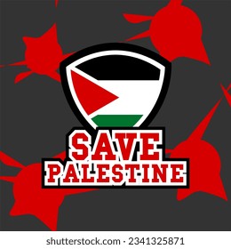 Save palestine illustration. Save palestine background web banner