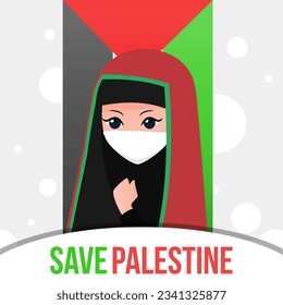 Save palestine illustration. Save palestine background web banner