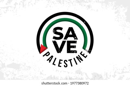 Save palestine, isolated on white background. Vector Illustration EPS 10.