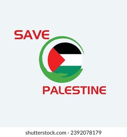 SAVE PALESTINE LOGO DESIGN WITH VACTOR
