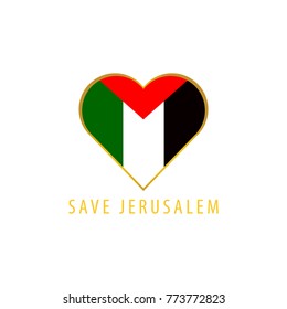 save Palestine with love template vector eps 10