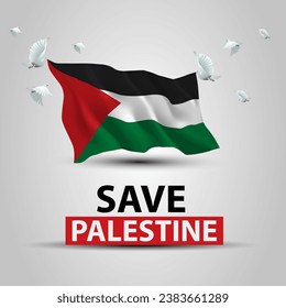 Save Palestine. Pray for Palestine flag wallpaper, flyer, banner, t-shirt, post. abstract vector illustration design
